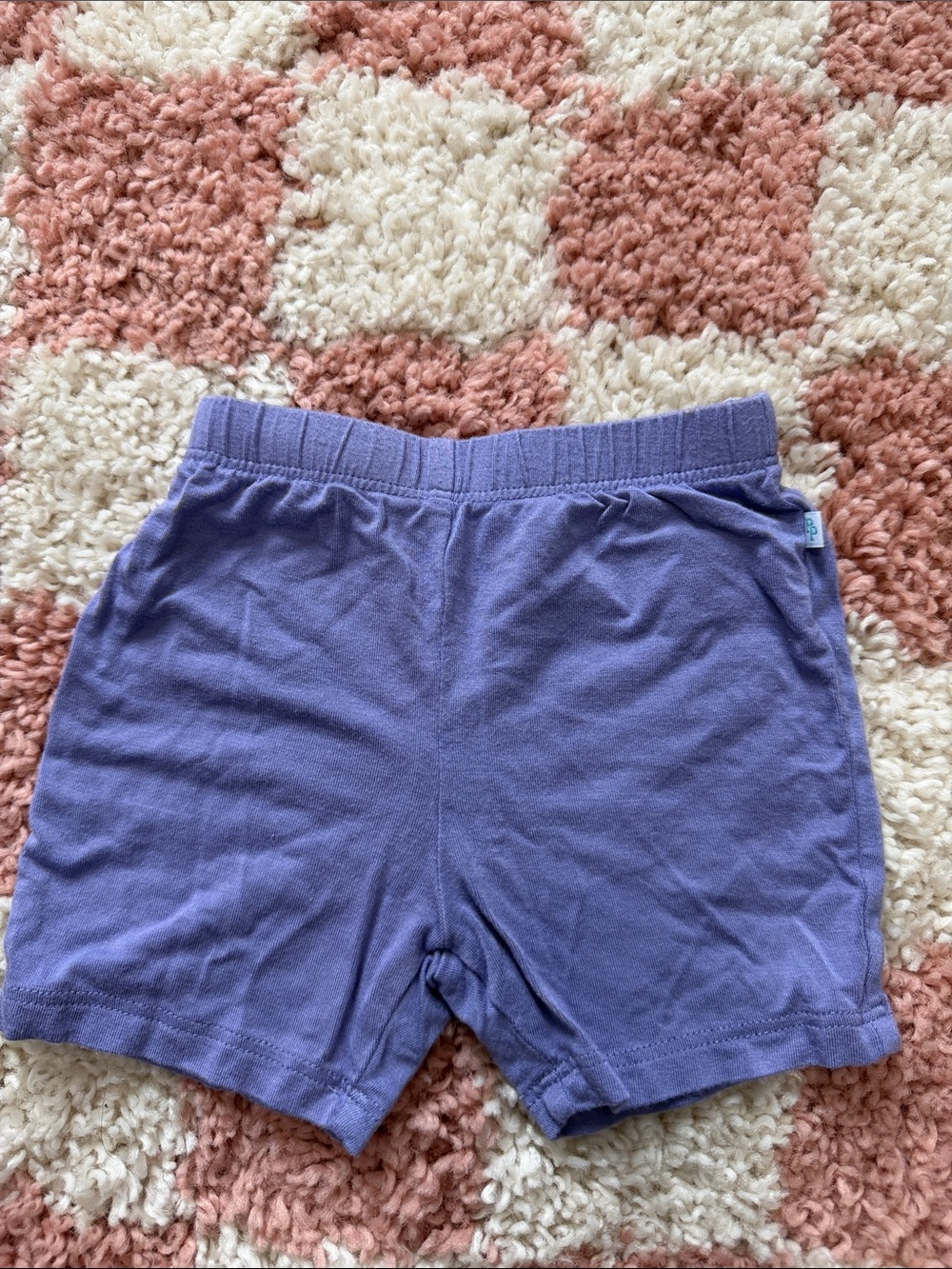 Kids Cotton Stretch Shorts in Lavender posh peanut 6-12 months